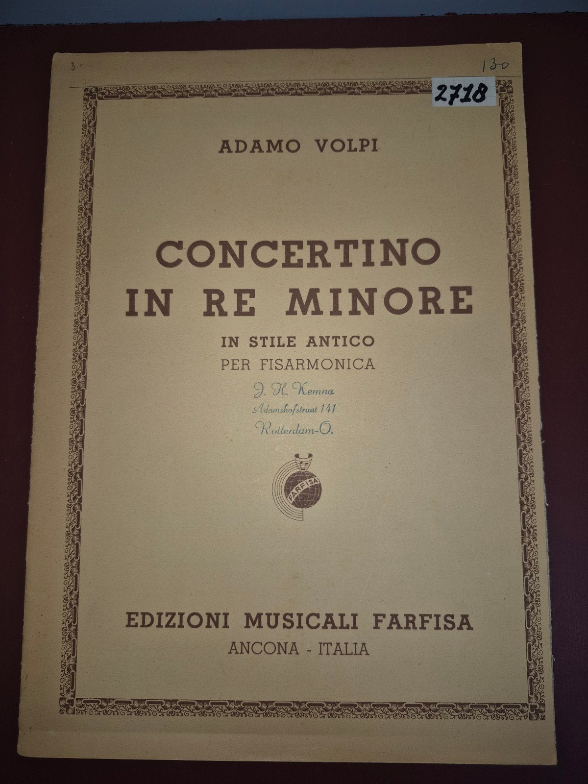 Concertino in Re Minore - Adamo Volpi (Fisarmonica), Ophalen of Verzenden