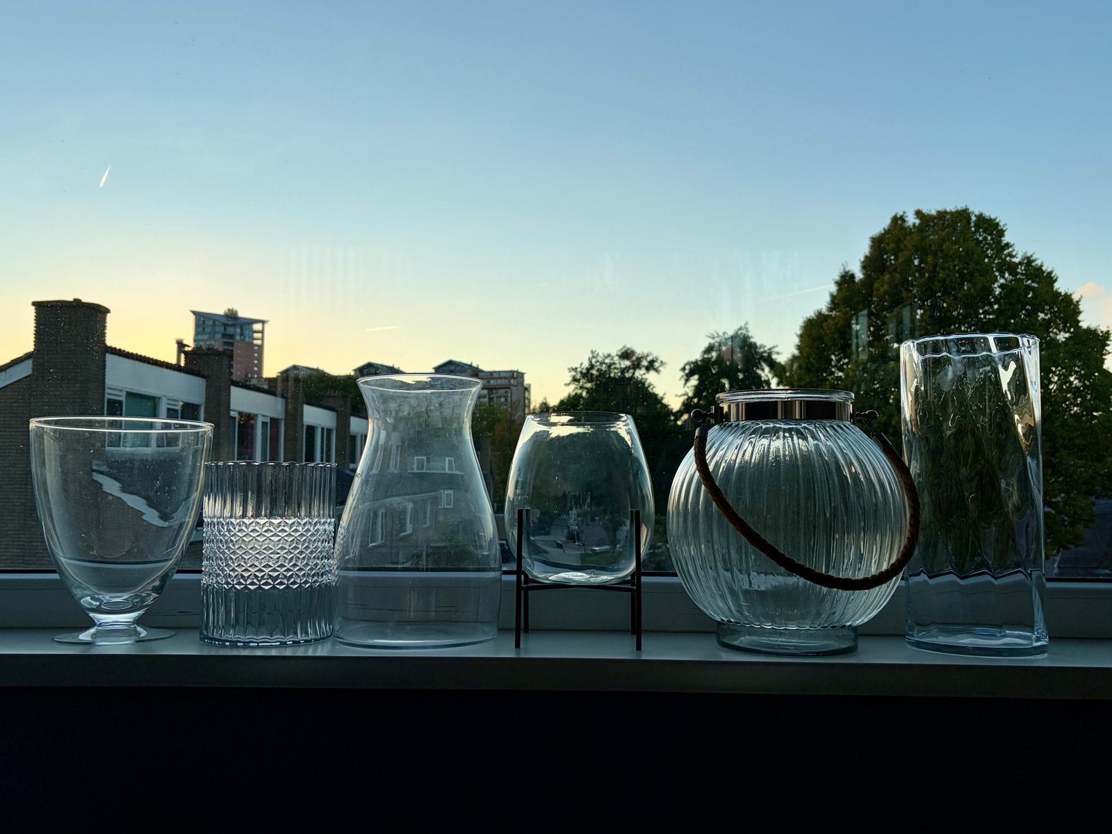 Diverse glazen potten en vazen, Huis en Inrichting, Ophalen, Transparant, Met deksel, Glas