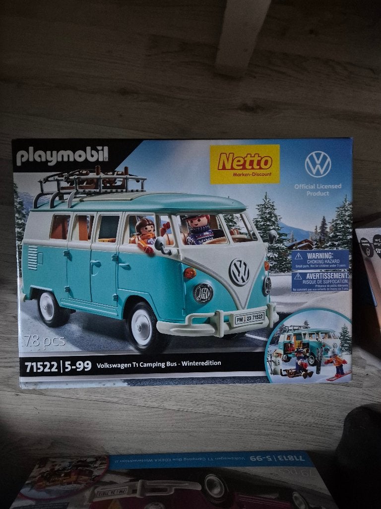 Playmobil Netto Volkswagen T1 Camping Bus Wintereditie, Ophalen of Verzenden, Nieuw, Complete set