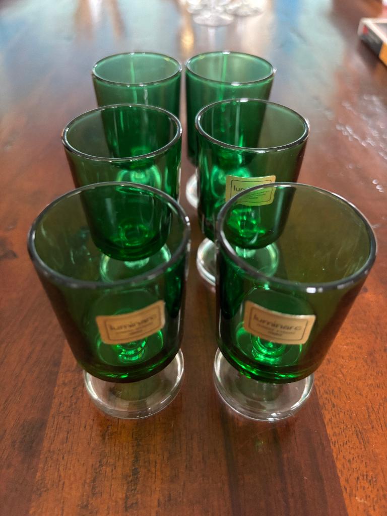 luminarc glazen groen, Verzamelen, Glas en Borrelglaasjes, Ophalen of Verzenden, Gebruikt, Borrel- of Shotglas
