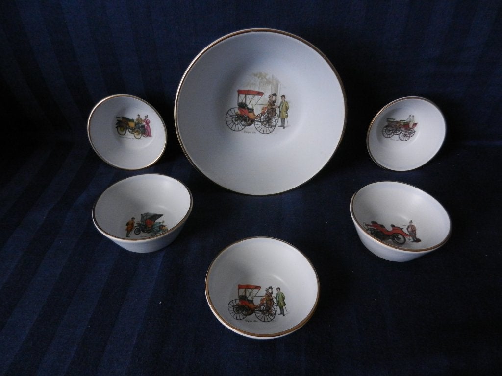 Flora keramiek pindastel 6-delig decor Londen met oldtimers, Ophalen of Verzenden