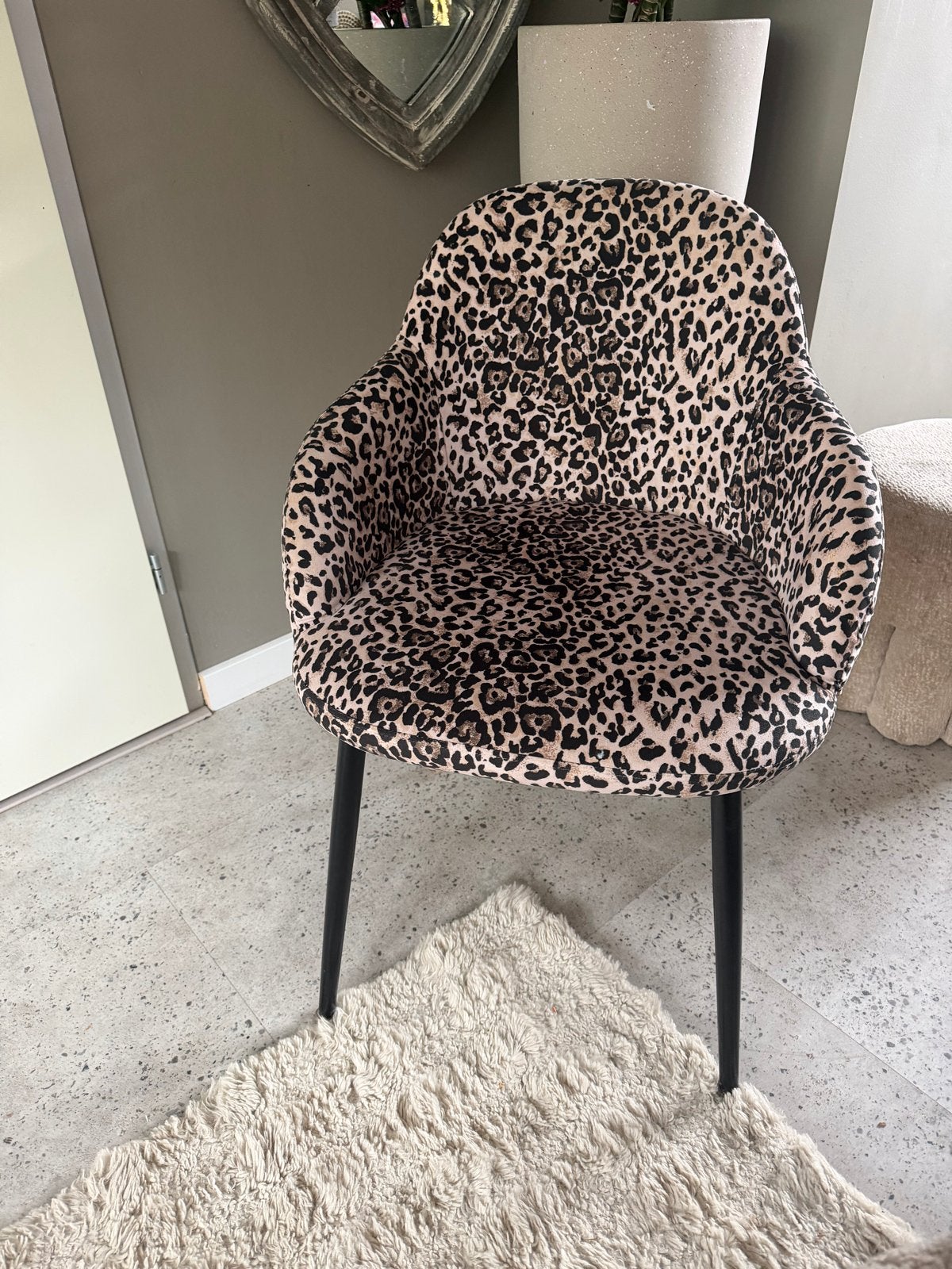 Woodz Eetkamerstoel met Luipaardprint - Per Twee Verkocht, Ophalen, Gebruikt, Twee, Overige kleuren