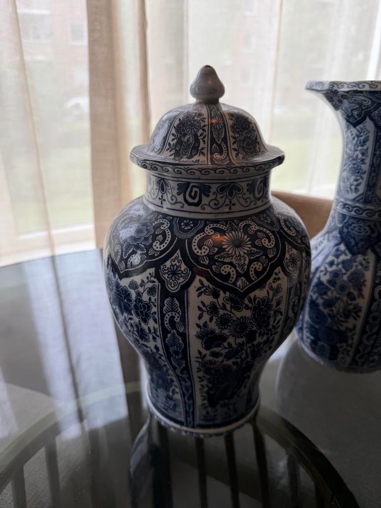 Prachtige Delfts Blauwe pot met Deksel en vaas, Antiek en Kunst, Antiek | Keramiek en Aardewerk, Ophalen