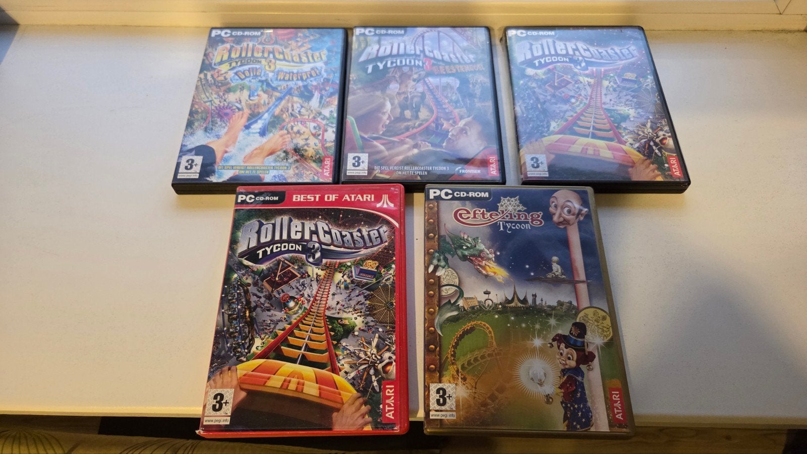 RollerCoaster Tycoon & Efteling Tycoon PC CD-ROM games, Spelcomputers en Games, Ophalen, Gebruikt, 1 speler, Vanaf 3 jaar