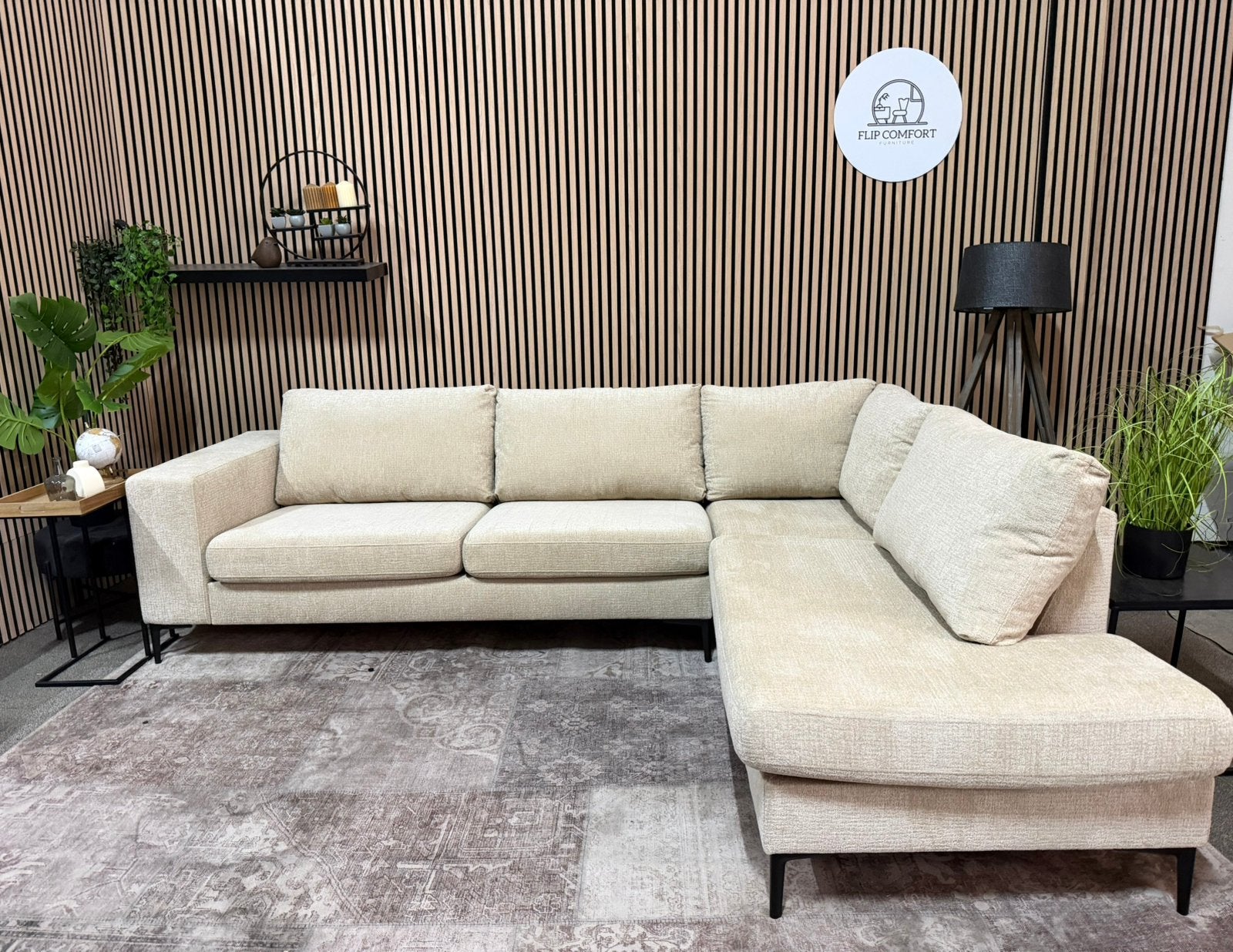 “GRATIS LEVERING” Nieuwe taupe hoekbank 270x210, 250 tot 300 cm, 125 tot 150 cm, Hoekbank, Nieuw
