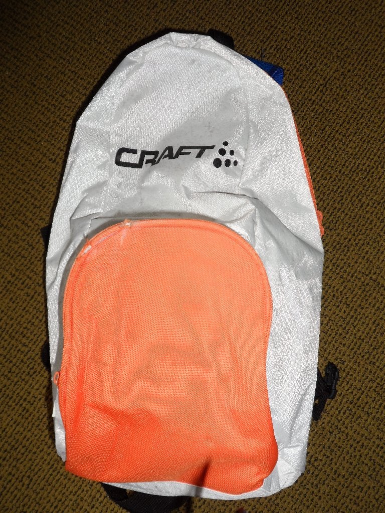 Rugtas, craft, creme/oranje, 50x33 cm, Ophalen of Verzenden, Gebruikt, Overige merken, 30 tot 45 cm