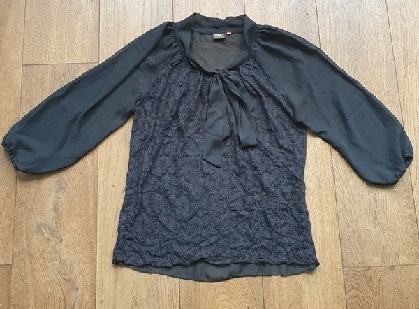 Zwart Kanten Shirtje Only (40), Maat 38/40 (M), Only, Zwart, Ophalen of Verzenden