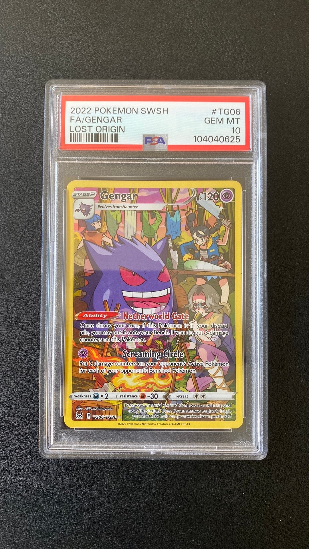 Pokemon Gengar TG06 psa 10 lost origin trainer gallery, Ophalen of Verzenden, Zo goed als nieuw, Losse kaart