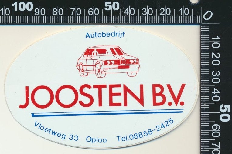 Sticker: Autobedrijf Joosten - BMW - Oploo, Ophalen of Verzenden, Zo goed als nieuw, Auto of Motor