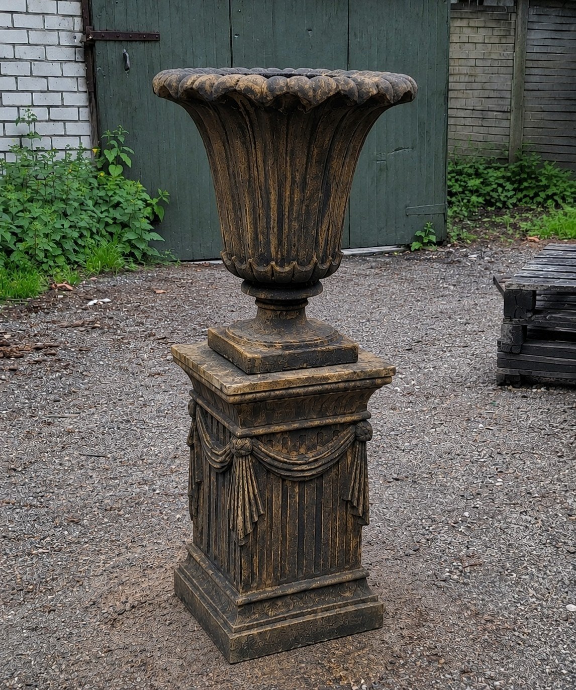 Oud roestlook tuinvazen op sokkel, Tuin en Terras, Tuinvazen, Ophalen, Nieuw