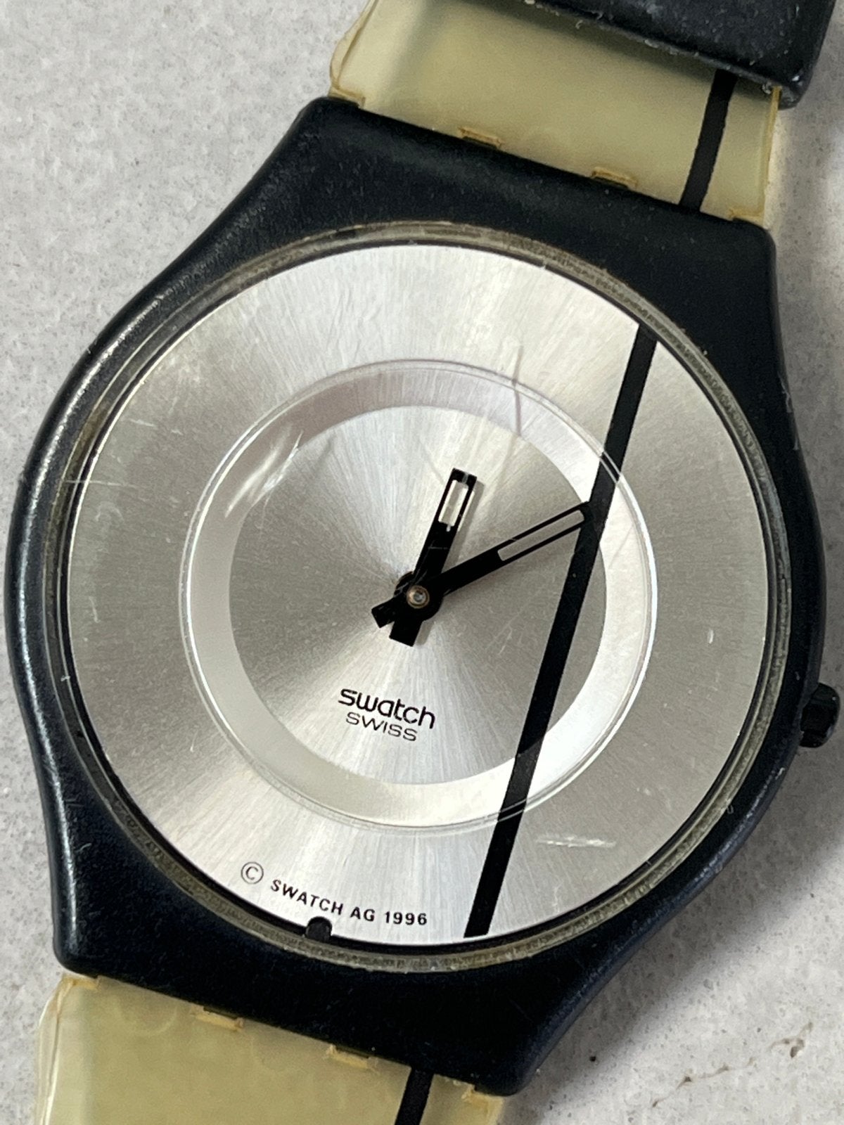 Vintage Swatch Polshorloge (1996) - Zwart/Transparant, Kunststof, Gebruikt, Polshorloge, Swatch