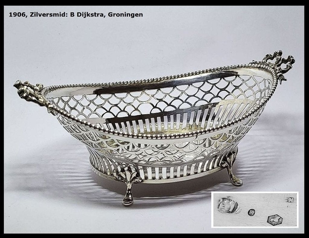 Prachtige gekeurde Bonbonnière, 1906  B Dijkstra, Groningen, Ophalen of Verzenden, Zilver