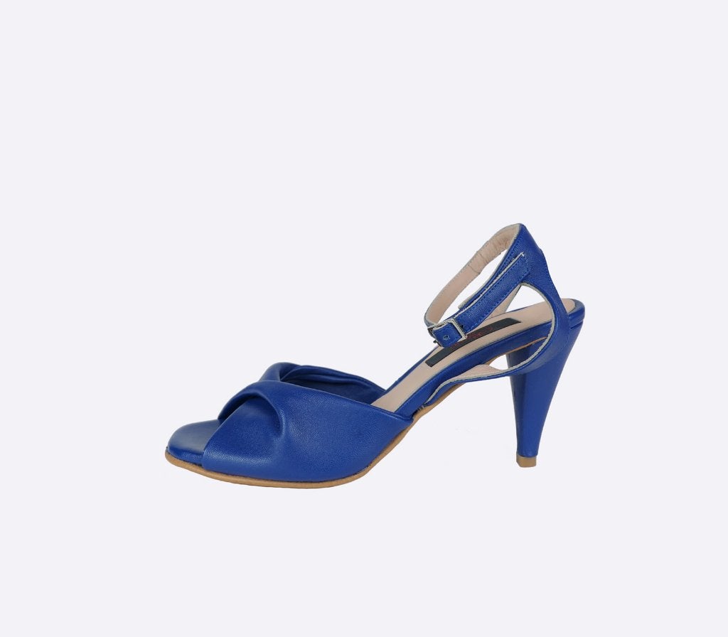 Italiaanse Sandalen - Royal blauw Leder - Maat 40 (NIEUW), Blauw, Nieuw, Sandalen of Muiltjes, Ophalen of Verzenden