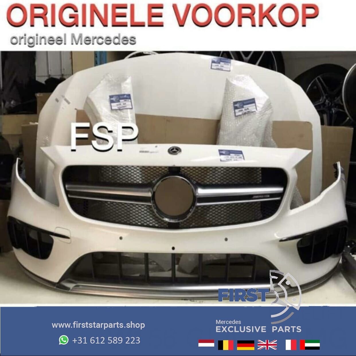 W156 X156 GLA 45 AMG FACELIFT VOORKOP WIT Mercedes 2016-2020, Auto-onderdelen, Gebruikt, -, Voor, Ophalen of Verzenden