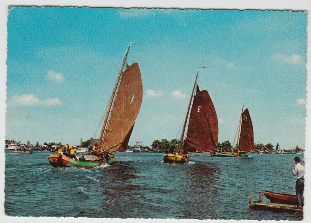Skutsjesilen Skutsje Drachten en Eernewoude naar de Finish, Verzenden, 1980 tot heden, Gelopen, Friesland