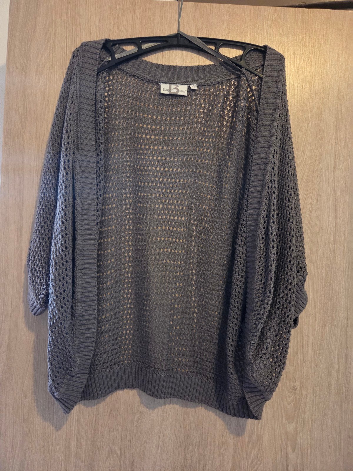 Biggalicious grijs gebreid vest maat 50, Maat 46/48 (XL) of groter, Ophalen of Verzenden, Grijs, Biggalicious