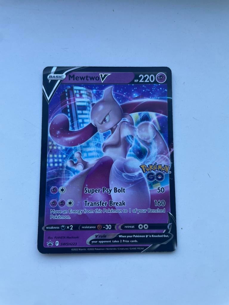 Pokemon kaart MewtwoV, Ophalen, Zo goed als nieuw, Losse kaart