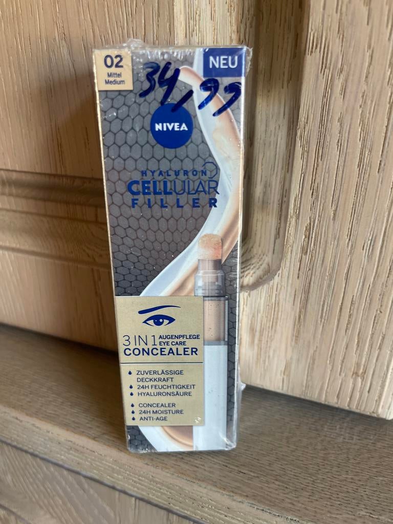 Nivea Hyaluron Cellular Filler 3-in-1 Oogverzorging Conceale, Ogen, Beige, Nieuw, Ophalen of Verzenden