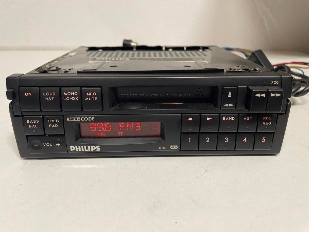 Philips Autoradio 720 met RDS en Cassettespeler, Ophalen of Verzenden, Gebruikt