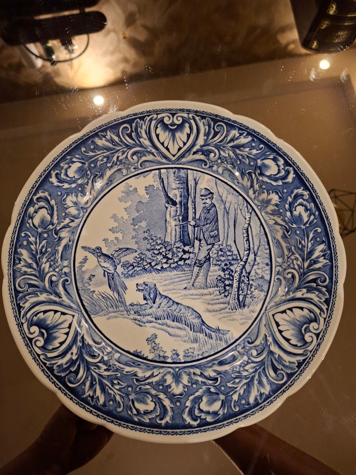 Delfts blauw wandbord Jachttafereel - Royal Twickel (Ter Ste, Ophalen of Verzenden