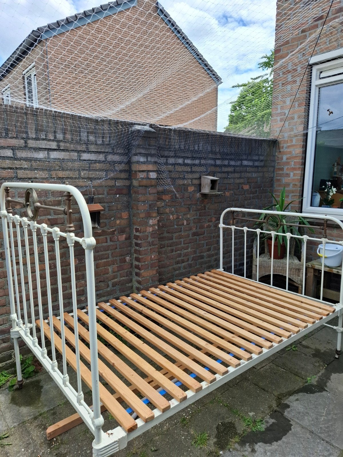 Brocante twijfelaar 120x190, Ophalen, 180 cm of meer, 85 tot 100 cm, Lattenbodem