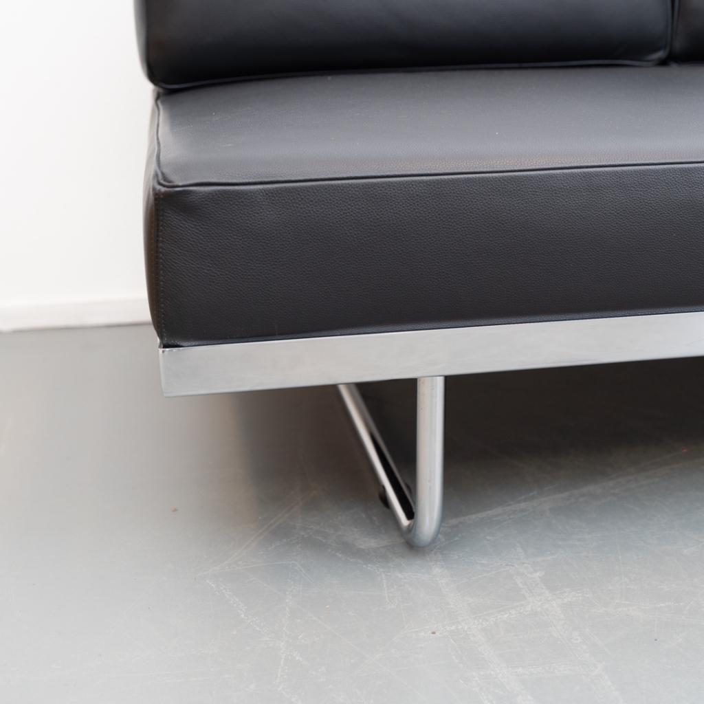 1x Cassina Le Corbusier LC5 driezits bank 200 cm Zwart, Niet ingevuld, Niet ingevuld, Leer, Zo goed als nieuw