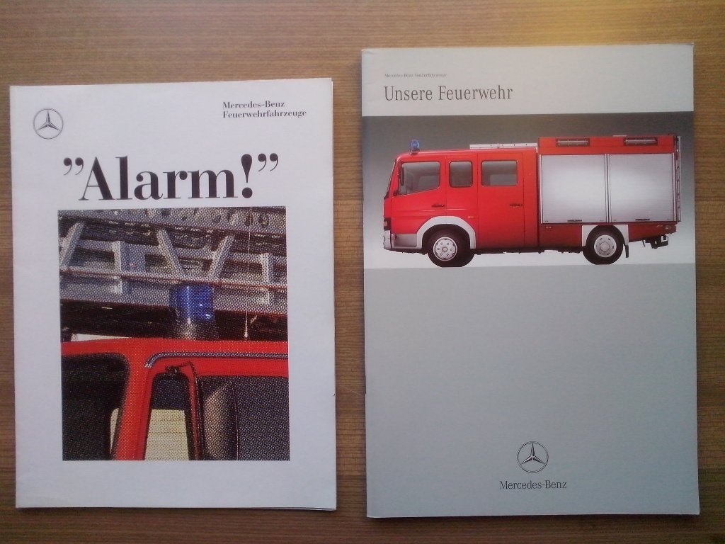 21x Mercedes WAS Binz Ziegler Brandweer folders brochures, Ophalen of Verzenden, Zo goed als nieuw, Mercedes