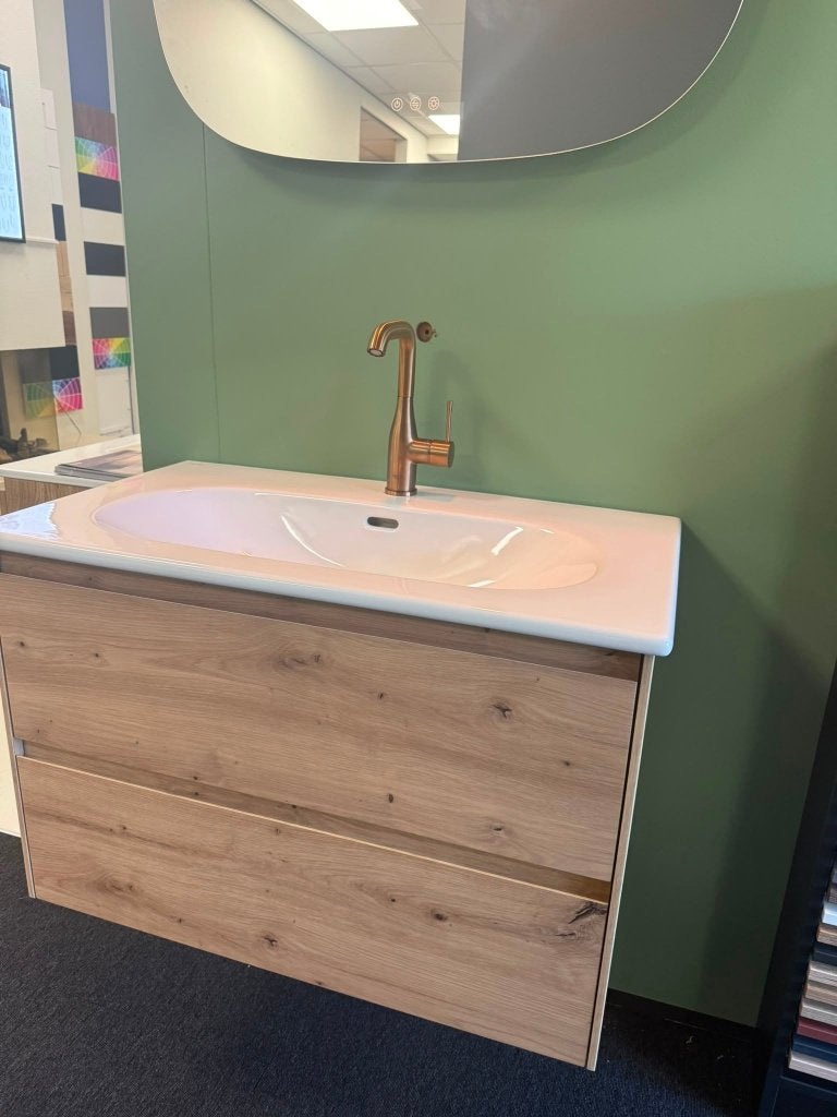 Laufen Lani wastafelmeubelset 80cm + Spiegel en kraan, Ophalen, Overige typen, Nieuw, 50 tot 100 cm