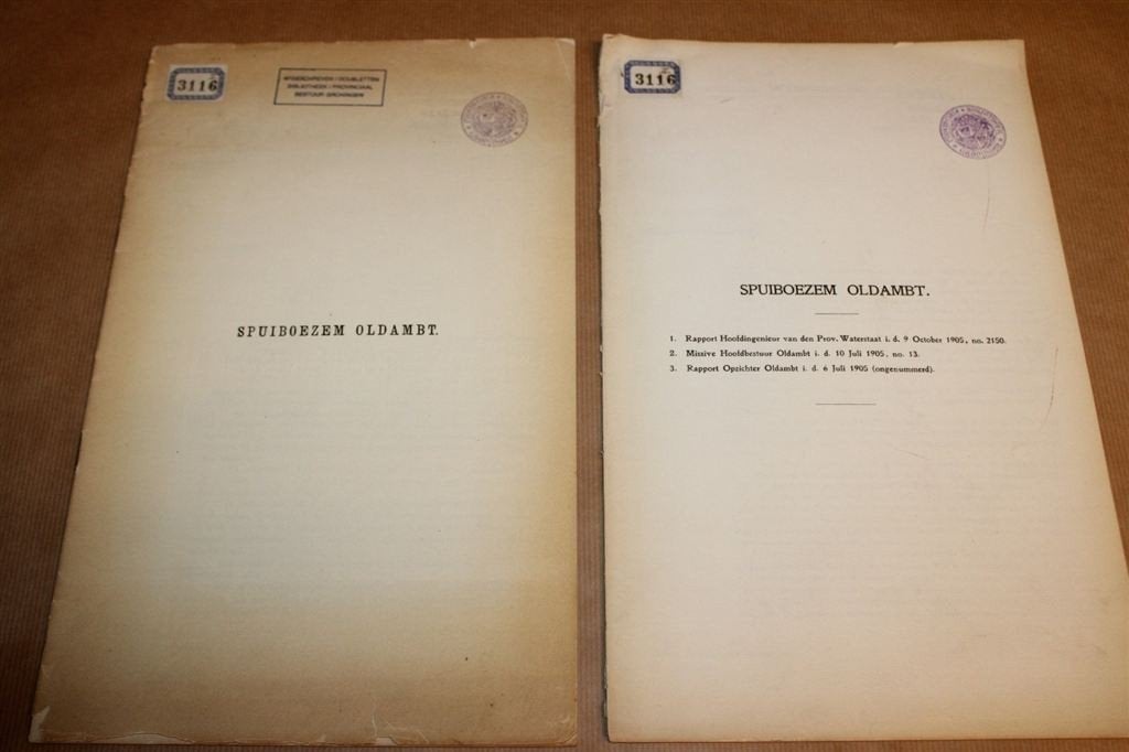 Spuiboezem Oldambt - 2 rapporten uit 1905 !!, Ophalen of Verzenden, Gelezen