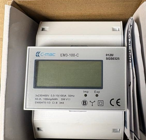 C-Mac 3 fase kWh meter EM3-100-C - Nieuw in doos, Doe-het-zelf en Verbouw, Ophalen of Verzenden, Nieuw