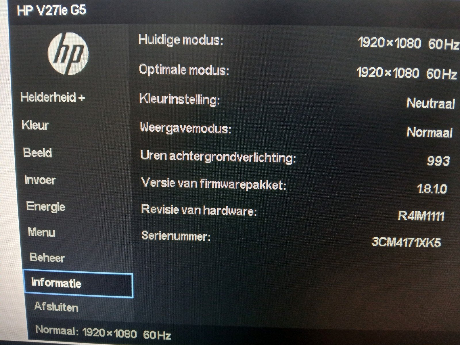 HP EliteDisplay E27 G5 - Full HD IPS Monitor - 27 inch, Ophalen, IPS, Full HD, Zo goed als nieuw