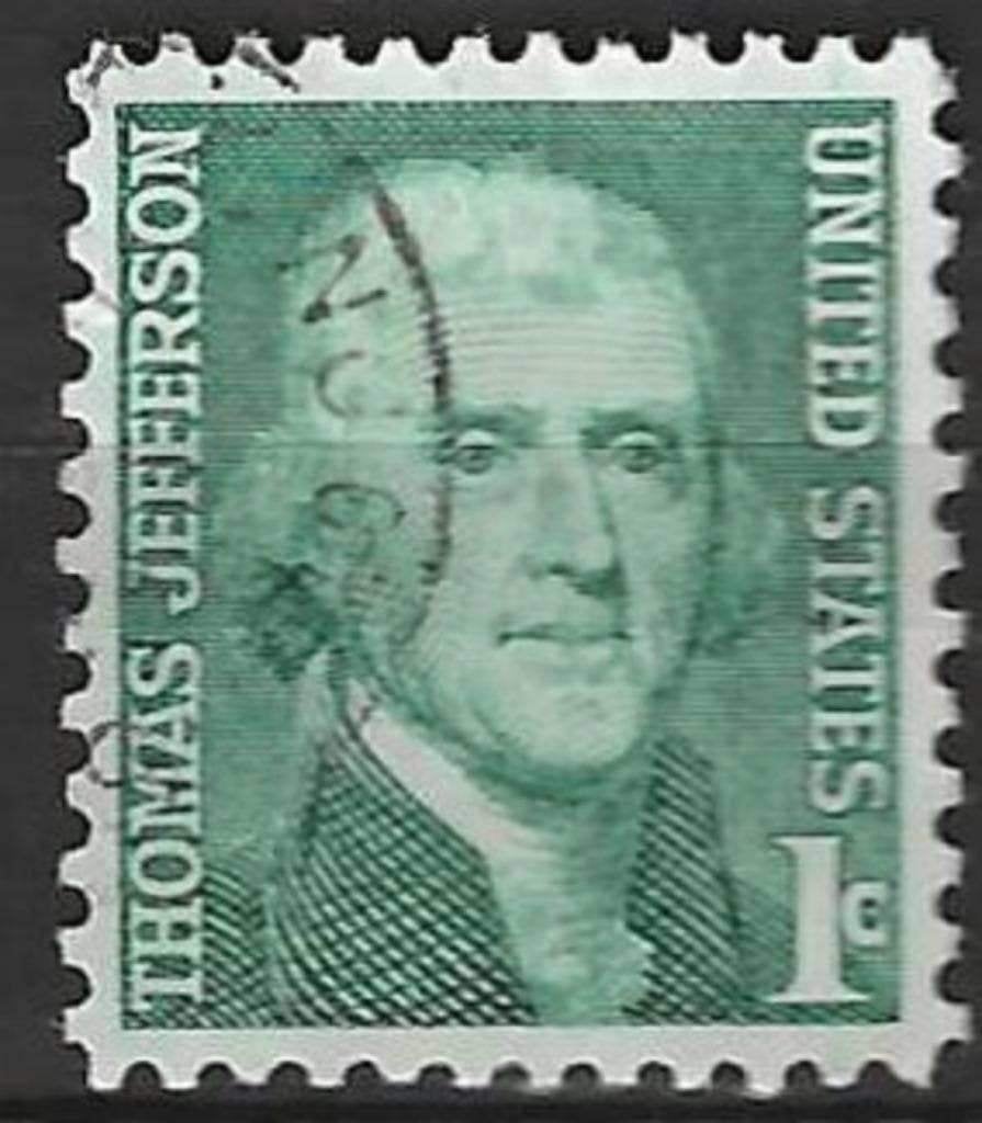USA 1967/1968 - Yvert 816 - Thomas Jefferson (ST), Postzegels en Munten, Postzegels | Amerika, Verzenden, Gestempeld, Noord-Amerika