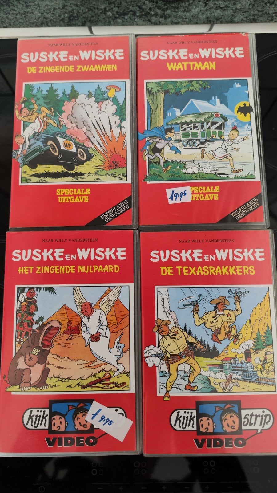 Suske en Wiske VHS Banden - 4 Speciale Uitgaven, Gebruikt, Alle leeftijden, Kinderfilm, VHS