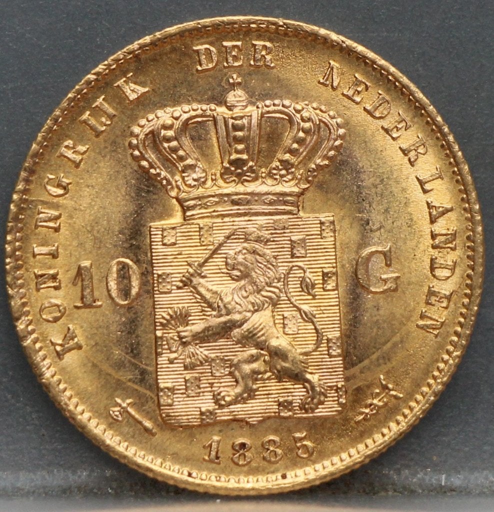 10 gulden 1885 - gouden tientje 1885 Willem 3, Postzegels en Munten, Munten | Nederland, Koning Willem III, Losse munt, 10 gulden