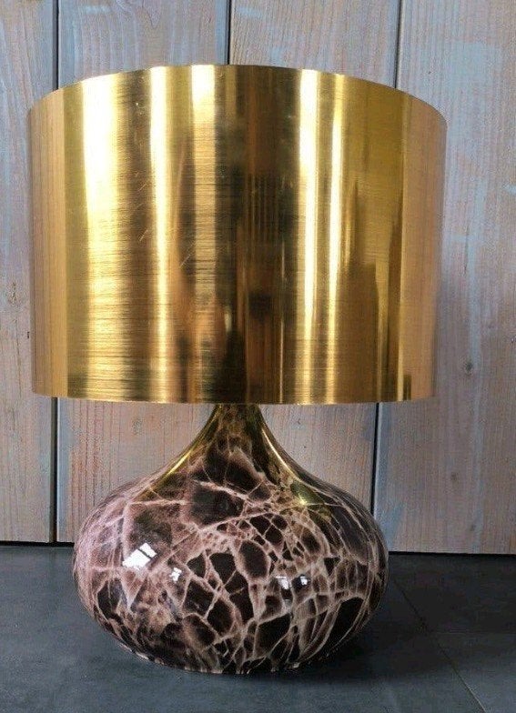 Kare Design Tafellamp Mamo Deluxe - Marmer/Goud, Goud, Kare, Ophalen of Verzenden, Metaal