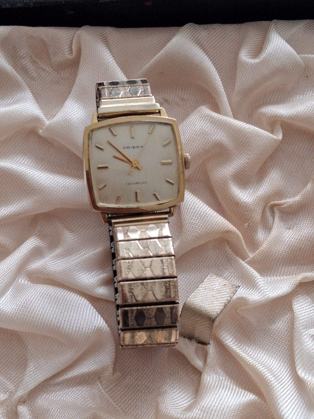 Prisma heren horloge .klassieker mechanische. loopt goed, Sieraden, Tassen en Uiterlijk, Antieke sieraden, Verzenden, Overige materialen