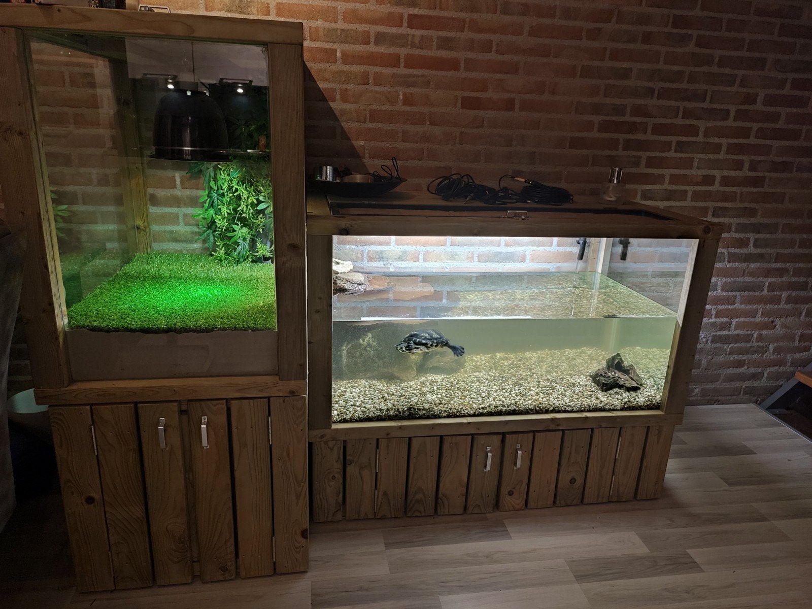 Aquarium Terrarium voor moeras schildpad., Ophalen, Gebruikt