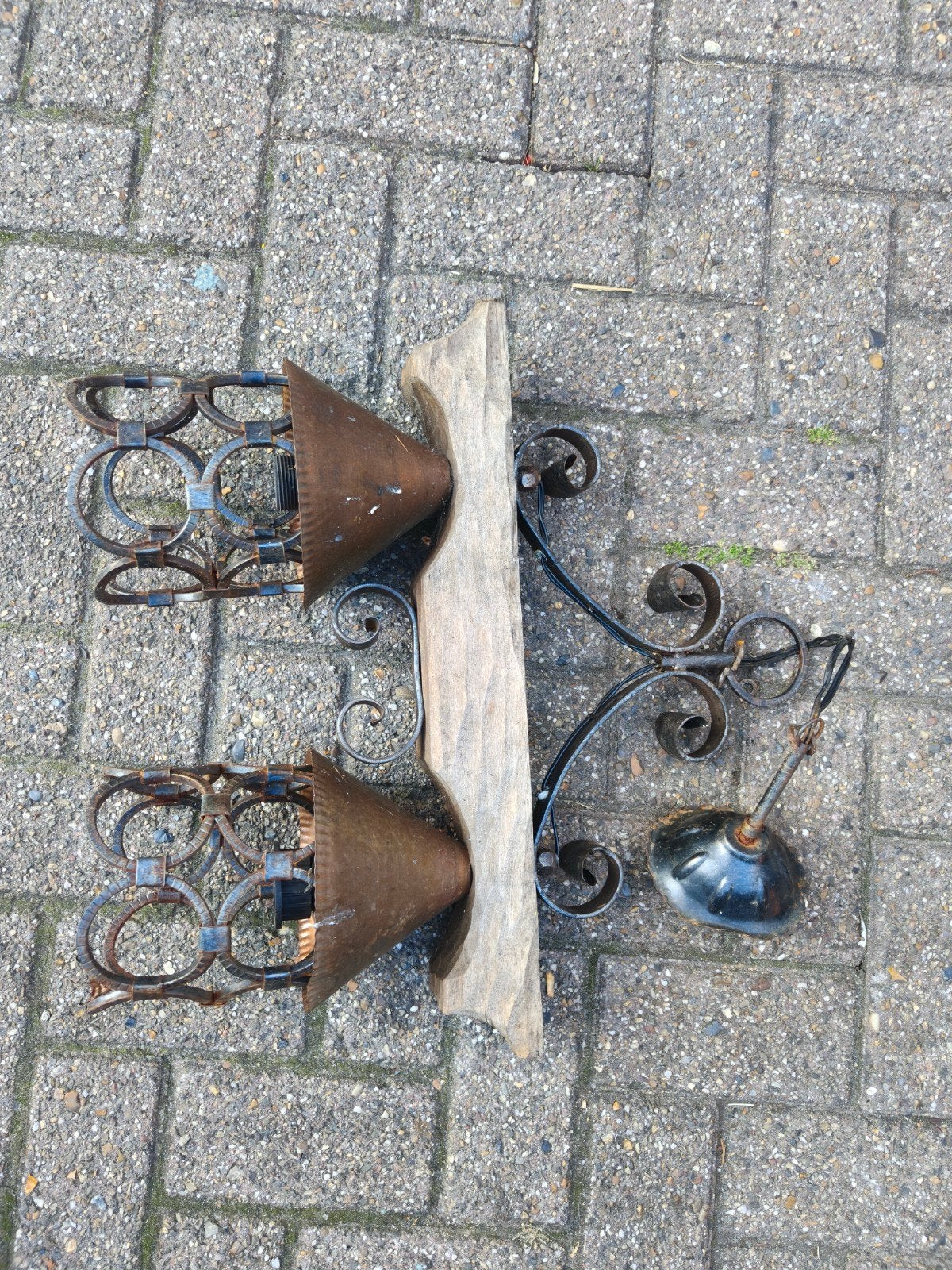 Hanglamp met koperen behuizing, Ophalen of Verzenden, Gebruikt, Metaal
