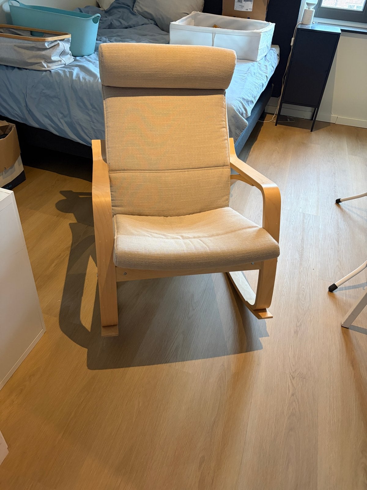 IKEA POÄNG Schommelstoel - Berkenfineer/Kelinge beige, Overige kleuren, Ophalen of Verzenden, Zo goed als nieuw, Eén