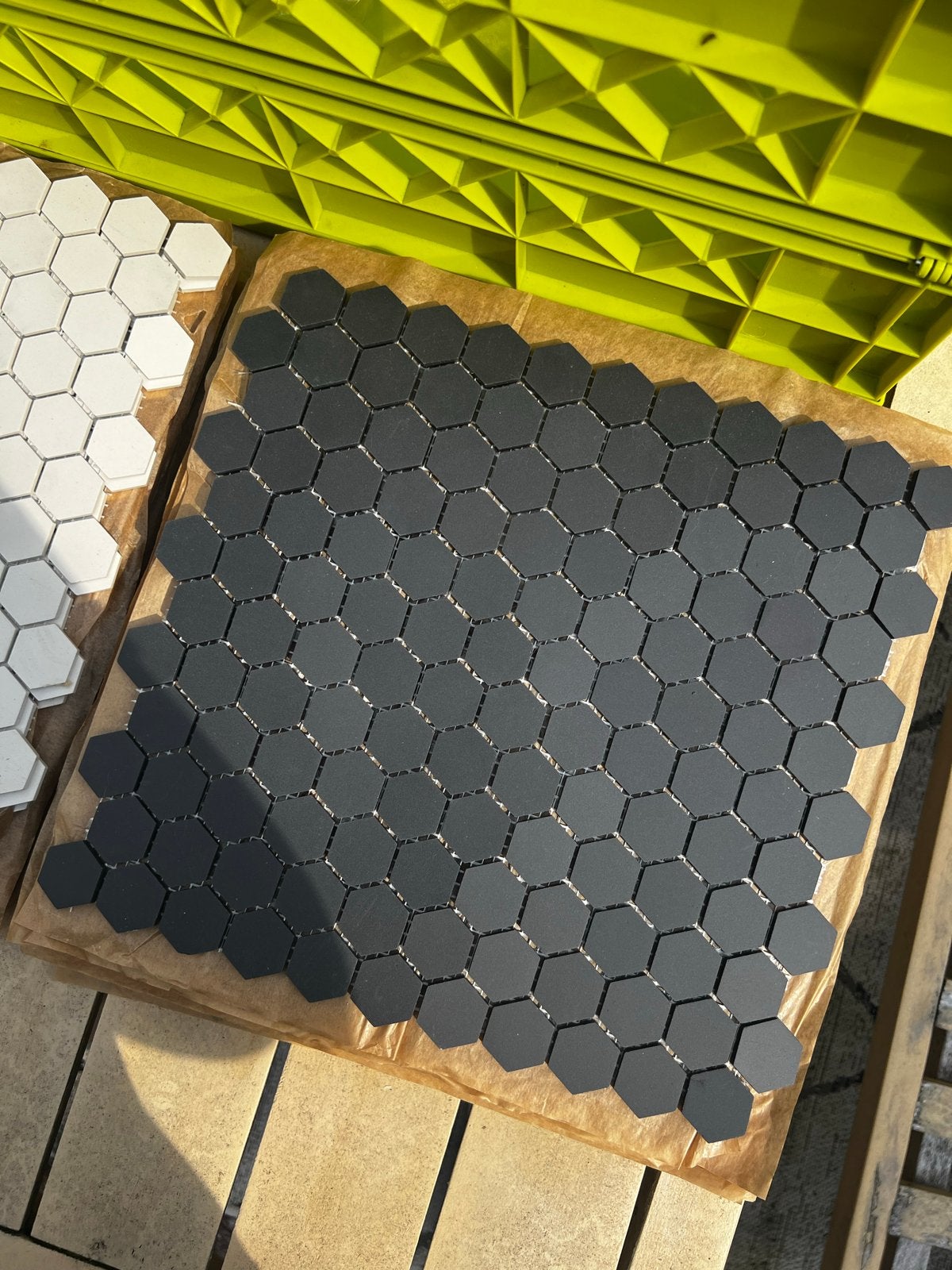 Winckelmans Hexagon Tegels Mat Zwart 12 matjes (25x5mm), Ophalen, Keramiek, Nieuw, Minder dan 20 cm
