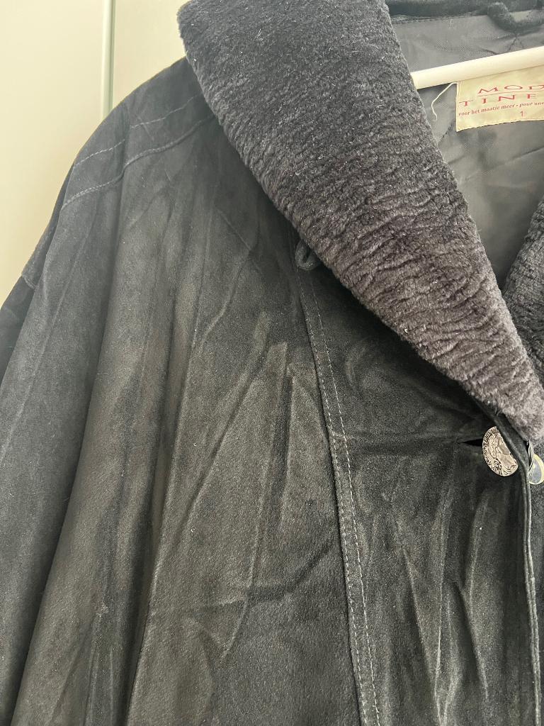 Dames suede jas, Ophalen of Verzenden, Zo goed als nieuw, Maat 46/48 (XL) of groter, Zwart