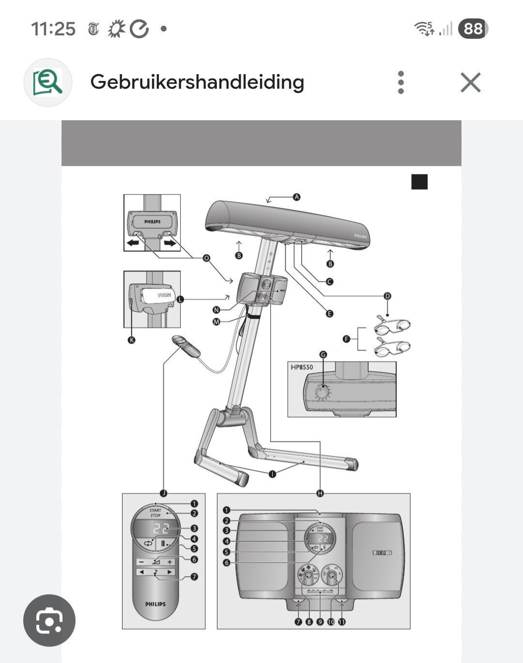 Philips zonnehemel HB8560 - goede staat, Ophalen of Verzenden, Gebruikt, Zonnebank enkelzijdig, Minder dan 10 lampen