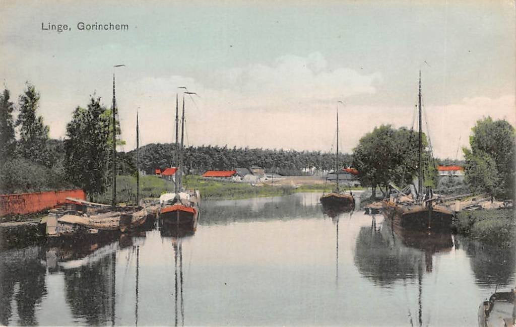 Gorinchem Linge Binnenvaart schepen, Ophalen of Verzenden, Voor 1920, Ongelopen, Zuid-Holland