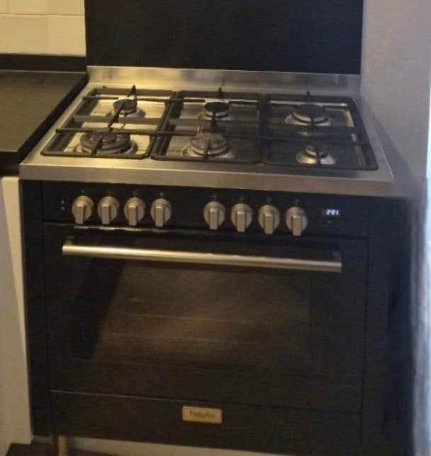 Pelgrim Gasfornuis 6-pits met Oven en Lade, Ophalen, Gebruikt, Gas, Vrijstaand