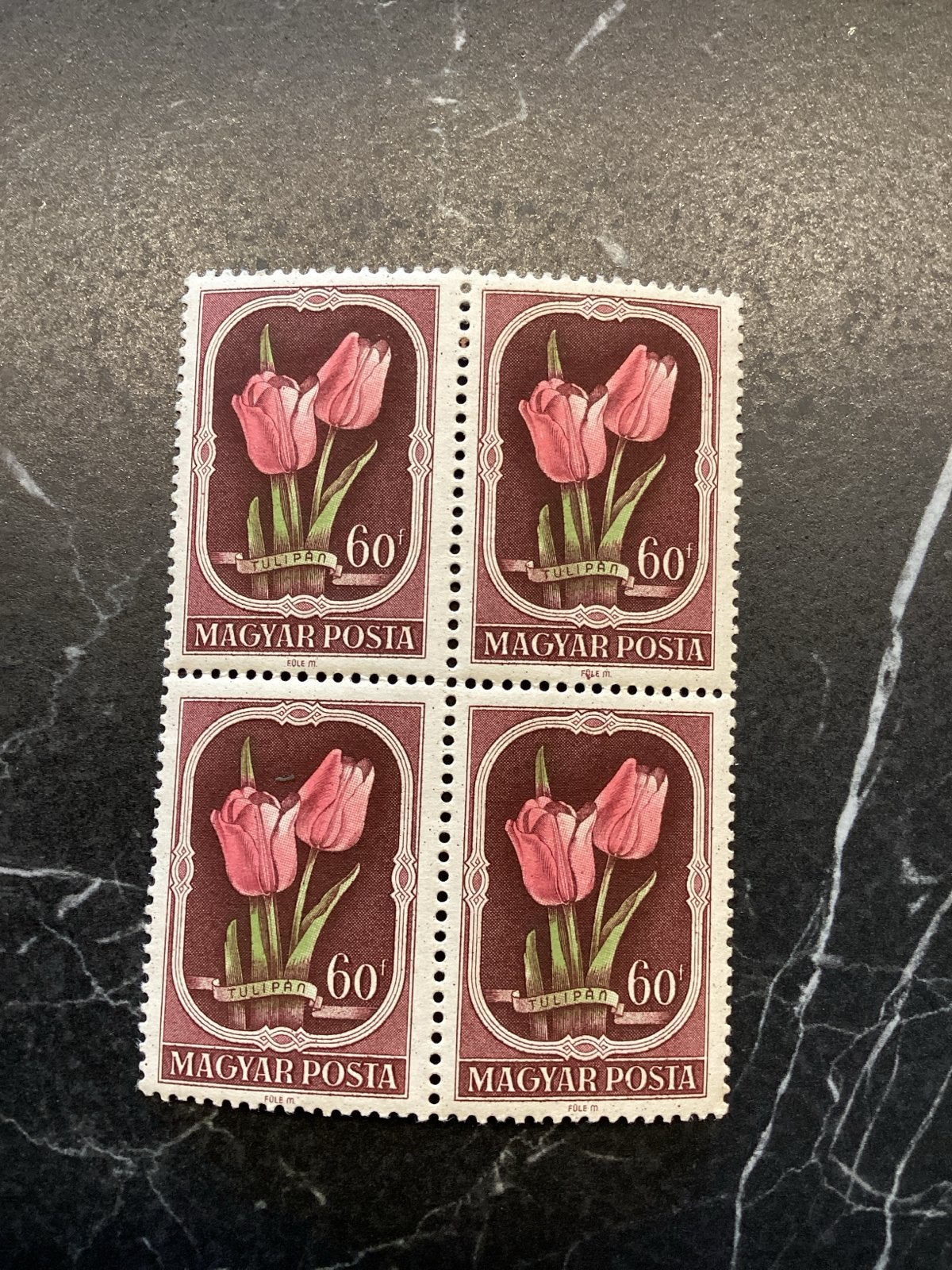 4x Hongaarse postzegels - Tulpen 60f - Postfris blok van 4, Postzegels en Munten, Ophalen of Verzenden, Overige landen, Postfris