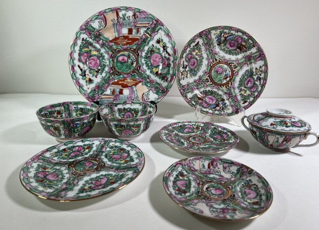Vintage Chinees Porseleinen rozen Servies - Rozenpatroon, Ophalen of Verzenden