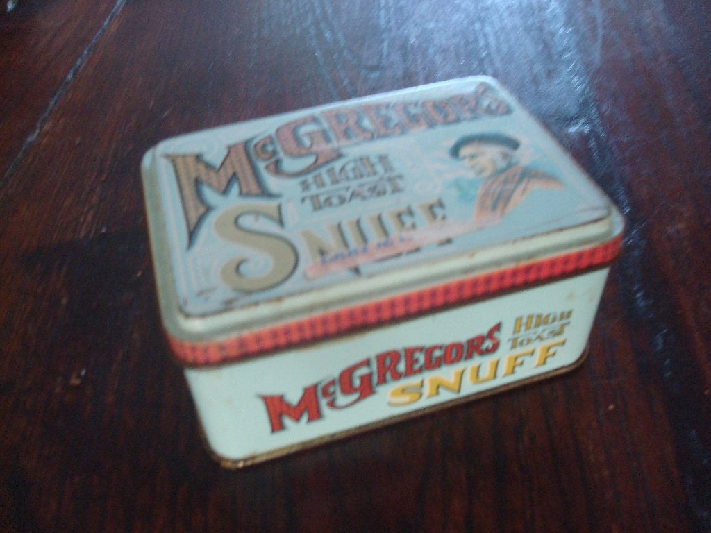 Blik Mc. Gregors snuff Tabakprodukt, Verzamelen, Ophalen of Verzenden, Gebruikt, Overige typen