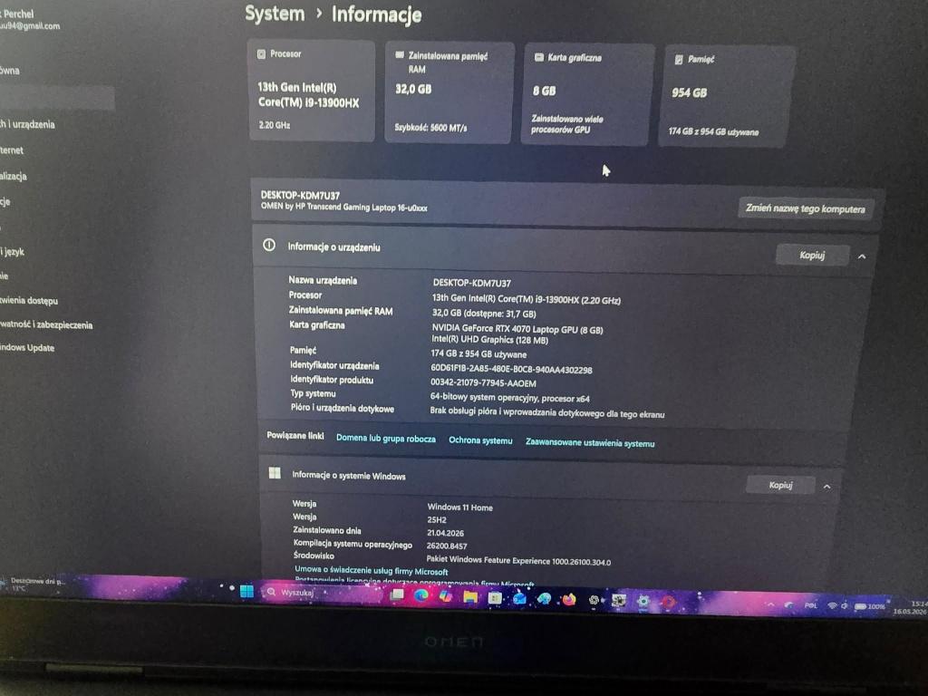 HP Omen Transcend 16-u0590nd i9at13-14th/32ddr5/rtx4070, Computers en Software, Windows Laptops, Ophalen, Hp, Intel Core i9-13900HX, 24 cores, 5.4GHz