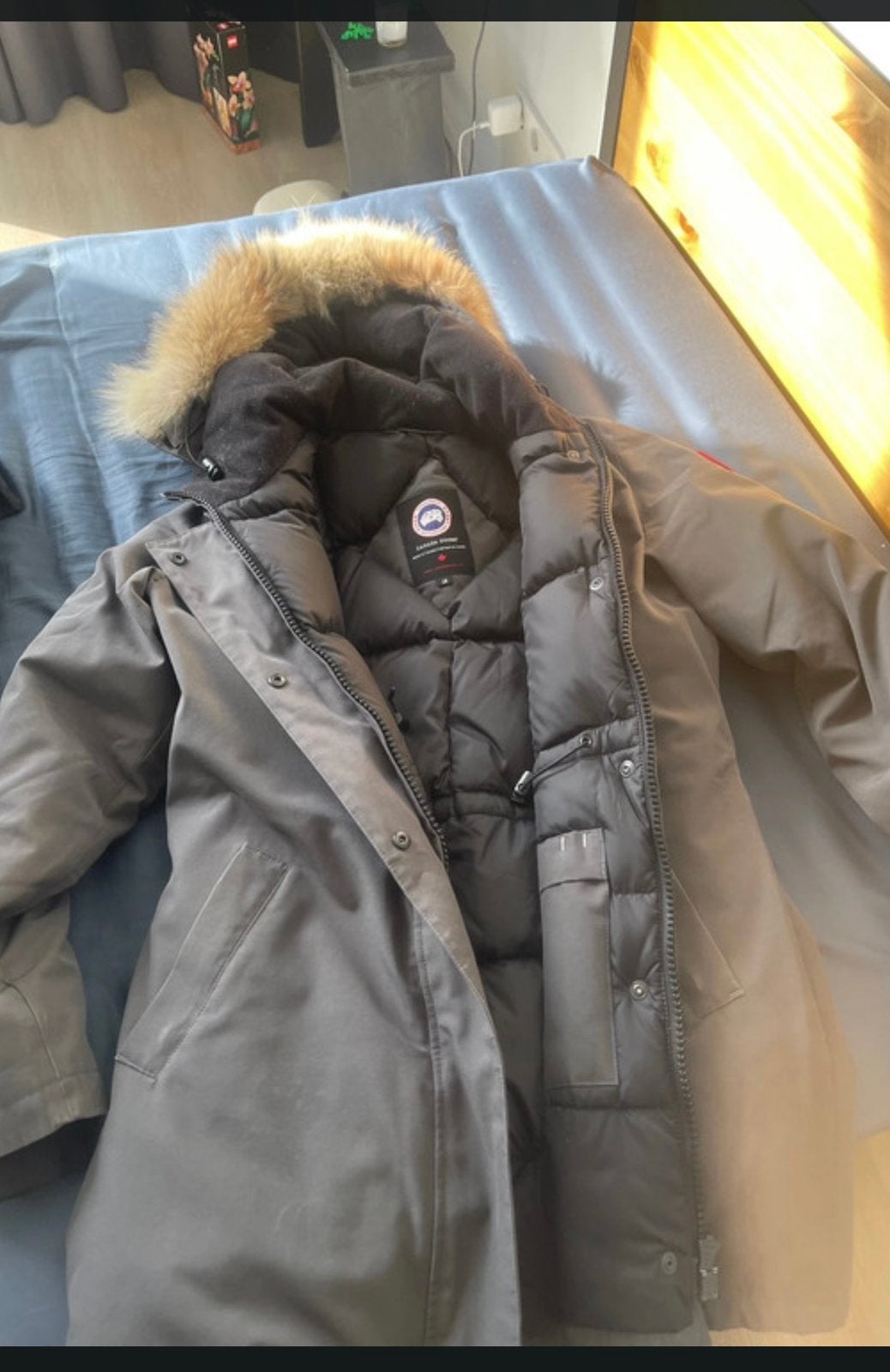 Canada Goose Dames Winterjas met Bontkraag - Maat L, Ophalen, Gedragen, Maat 42/44 (L), Grijs