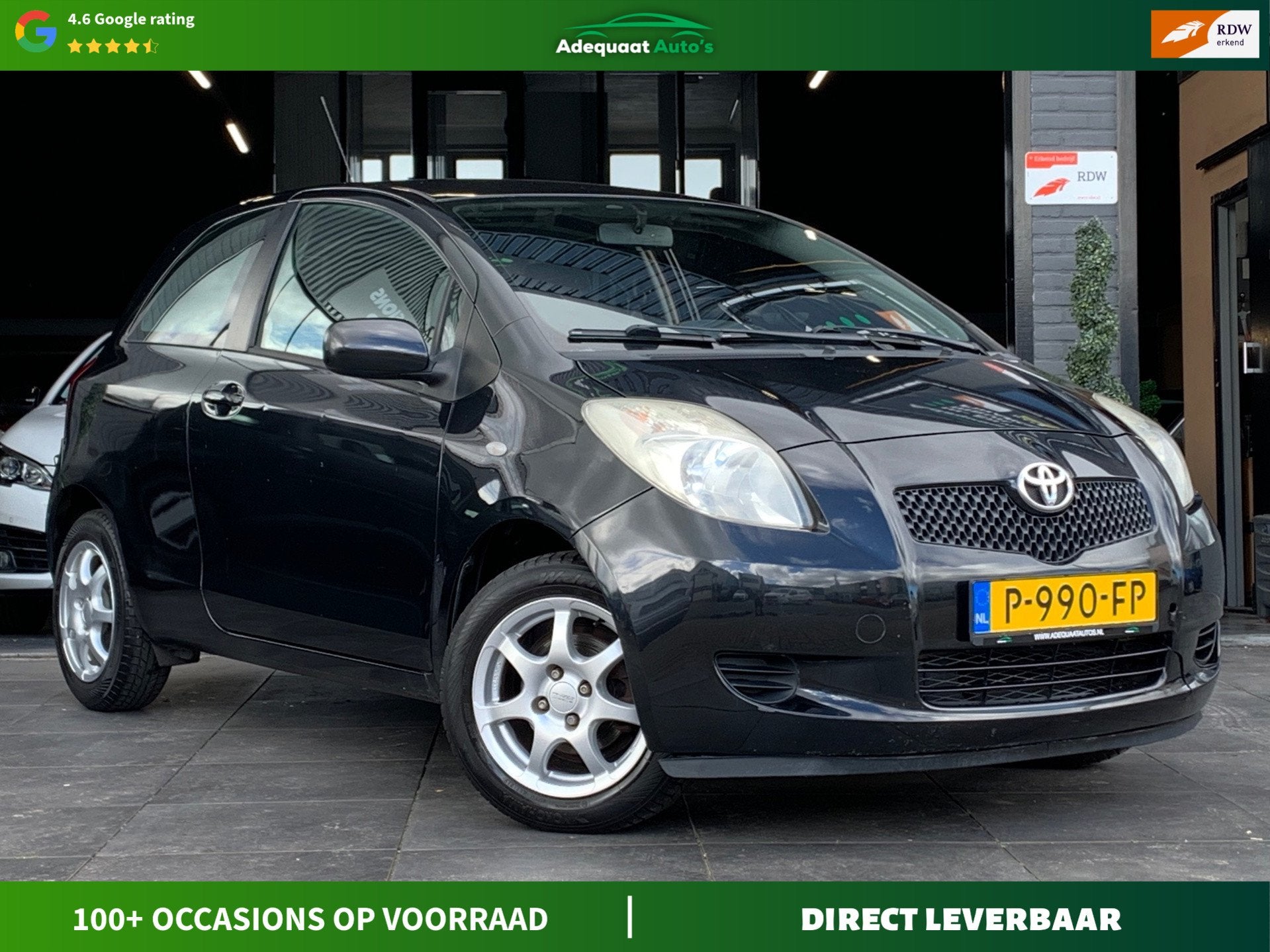 Toyota Yaris 1.0 VVTi Spirit|Carplay|Airco|El.Ramen|APK, Voorwielaandrijving, Stof, Met garantie (alle), Zwart